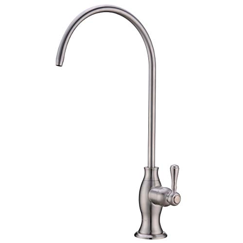 Brass Water Filter Faucet Delle Rosa Commercial Water Filtration Faucet for Under Sink Water Filter System Modern Brushed Nickel Kitchen Bar Sink Drinking Water Faucet