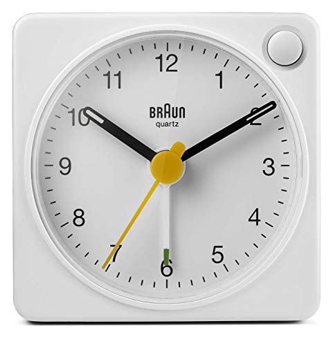 Braun Compact Analog Travel Alarm Clock - White