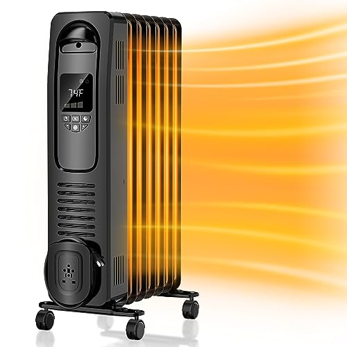 1500W Oil Filled Electric Radiator Heater with 4 Modes