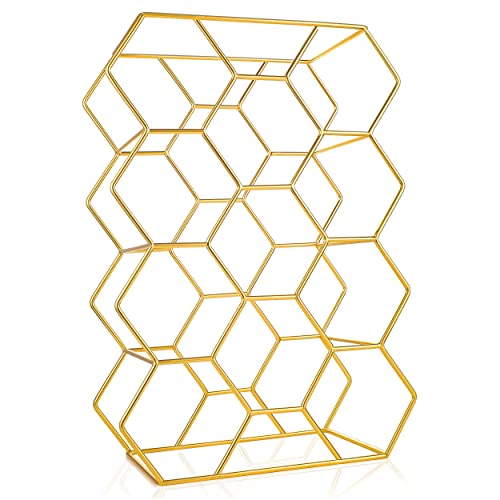 Bremel Home Wine Rack Hexagon Countertop Gold