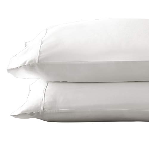 Brielle Home Tencel Lyocell Sateen Pillowcase Set, White, Standard