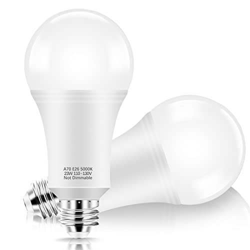 Bright 150W LED Bulbs - 5000K Daylight, Non-Flickering, 2 Pack