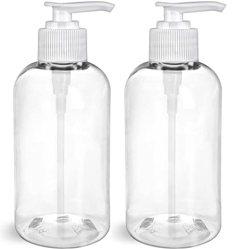 BRIGHTFROM 8oz Pump Dispenser BPA Free Refillable Containers - 2 Pack
