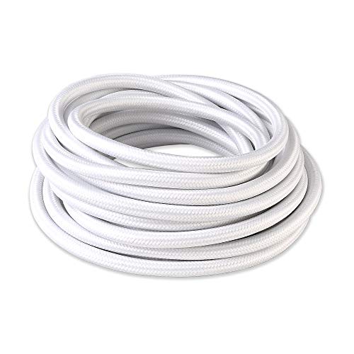 BRIGHTTIA White Cloth Covered Electrical Wire - DIY Lamp Parts