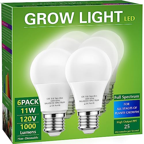 Briignite Full Spectrum LED Grow Light Bulbs, 6 Pack