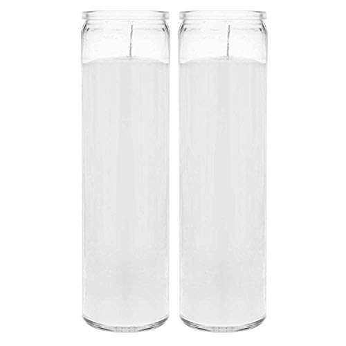 Brilux 2 Classic White Candles in Glass