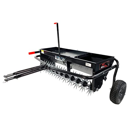 Brinly Aerator Spreader Combo with Weight Tray - Efficient Lawn Care Tool