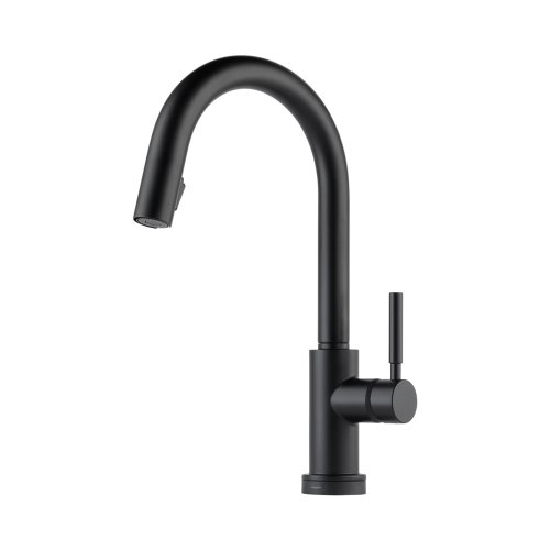 Brizo Solna Kitchen Faucet with Multi-Functional Pull-Down Sprayer, Matte Black