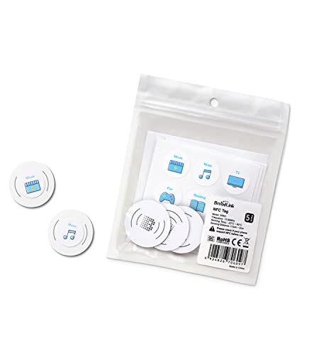 Broadlink NFC Tags - NXP NTAG215 Waterproof Stickers for Home Automation, 5-Pack