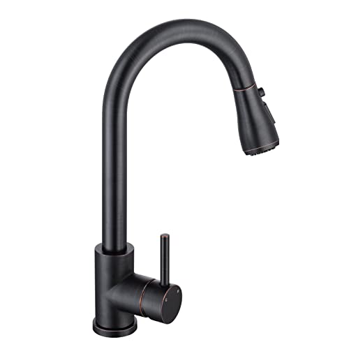 Bronze Kitchen Faucet with Pull Down Sprayer