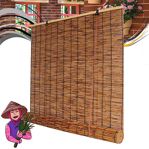 Brown Outdoor Bamboo Roll Up Blinds