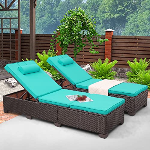 Brown Rattan Recliners with Adjustable Backrest