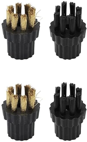 Brush Attachments for Hapyvergo Steam Cleaners, 2 Nylon Brush and 2 Brass Brush