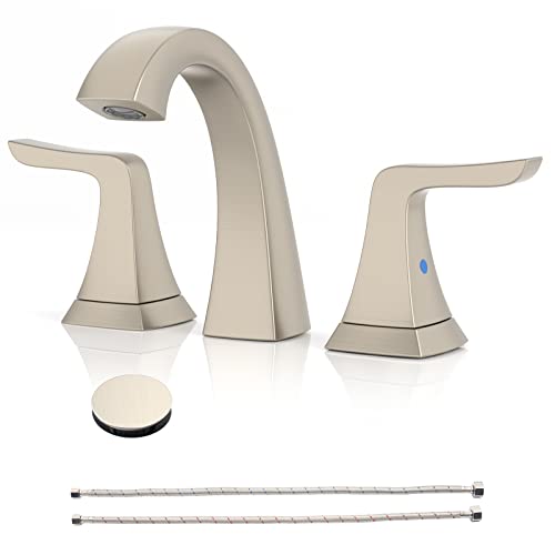 Brushed Nickel Bathroom Faucet for Sink 3 Hole