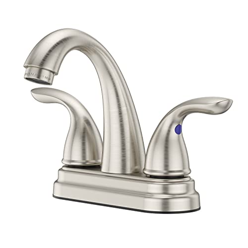 Brushed Nickel Bathroom Faucet with Water-Efficient Model