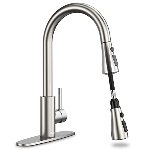 Brushed Nickel Kitchen Faucet with Pull Down Sprayer