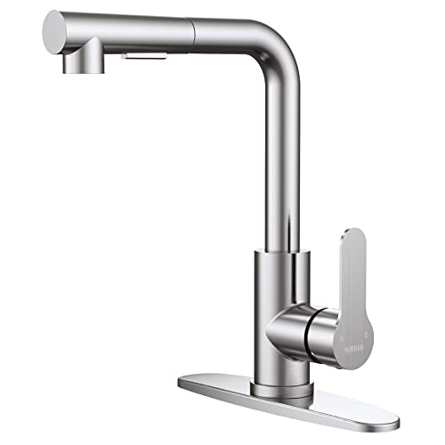 Brushed Nickel Kitchen Faucet with Pull Down Sprayer
