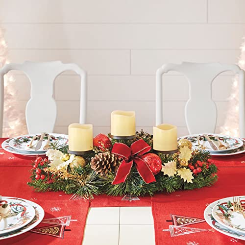 BrylaneHome Christmas Candle Holder Centerpiece