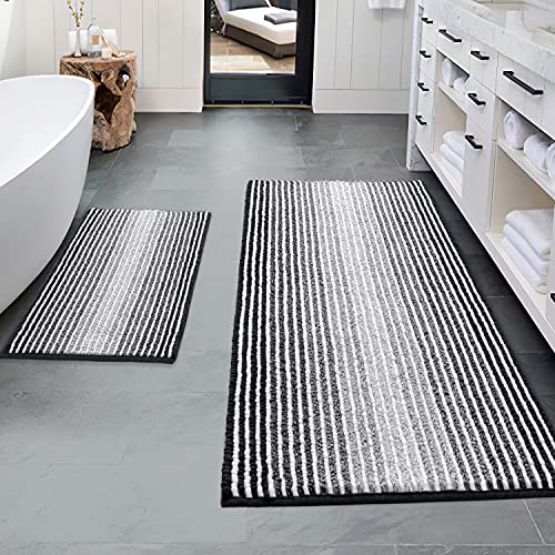 DEXDE Bathroom Rugs Runner 24 x 60 Inch, Extra Long and Non-Slip, Machine  Washable, Cream White Soft Carpets for Shower
