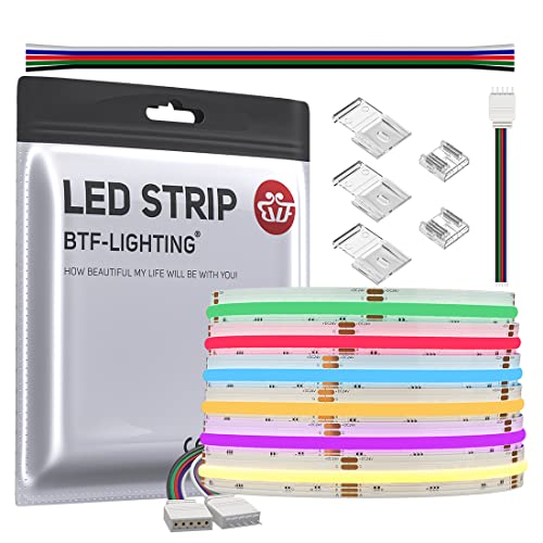 BTF-LIGHTING FCOB COB RGBW LED Strip - Bright and Flexible Indoor Decoration Lighting