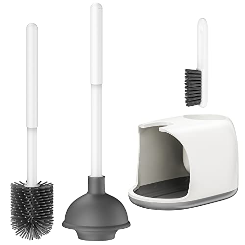 Bthiner 2-in-1 Toilet Brush and Plunger Set with Holder
