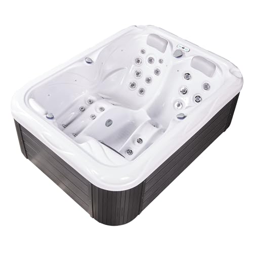 Bueno Spa Atlanta 3 - Person 37 - Jet Hot Tub, Ice White, Gray