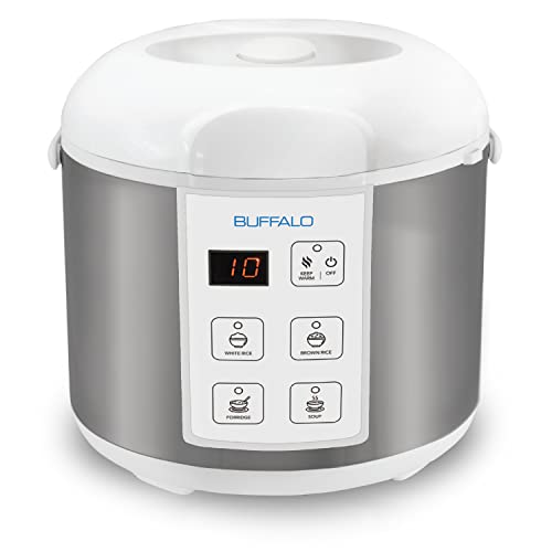 Buffalo Classic Rice Cooker with Clad Stainless Steel Inner Pot (5 cups)