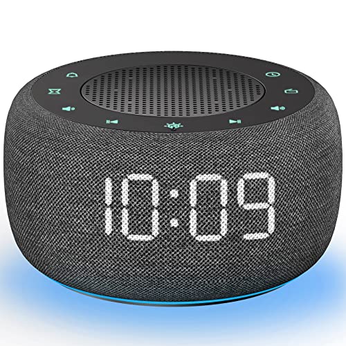 BUFFBEE Small Alarm Clock Radio for Bedrooms - 5W Upward Speaker for FM Radio, 4 Wake Up Sounds, Full Range Display Dimmer, Night Light with ON/Off, Loud Alarm Clock for Heavy Sleepers, Bedside