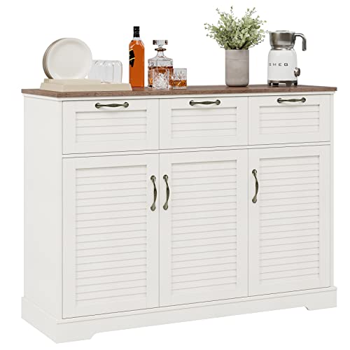 Buffet Server Bar with 3 Shutter Doors and 3 Drawers