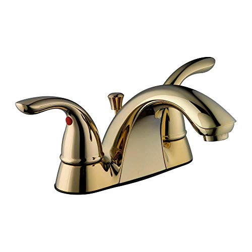 Builders 2-Handle Low-Arc Bathroom Faucet in Polished Brass