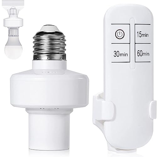 DEWENWILS Remote Control Light Socket, Wireless Remote Control Lamp Bulb  Socket with Switch for Pull Chain Light Fixtures, 100FT Range, No Wiring