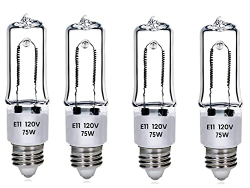 Bulbmaster 75W E11 Mini Candelabra Halogen Bulbs - Pack of 4