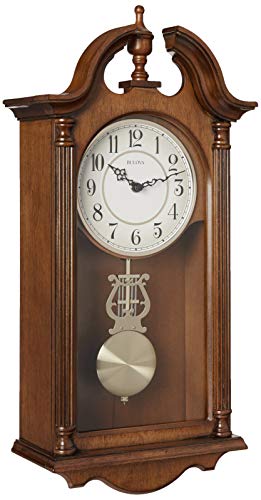 Bulova Saybrook Wall Clock, Brown Cherry
