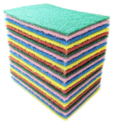Bundaloo Scouring Pads Set - 24 Pack in 5 Colors - Multipurpose Cleaning Scrubs