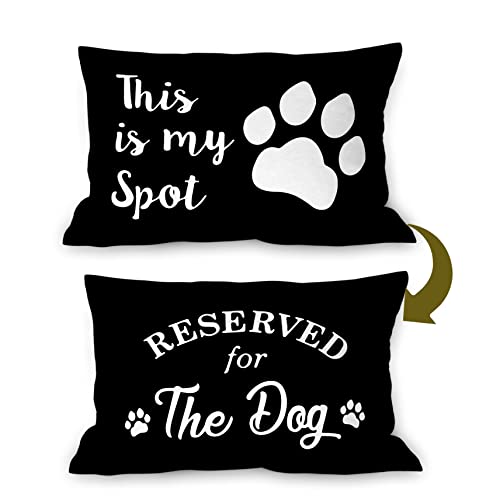 Burosev Reserved for The Dog Reversible Soft Pillow Covers