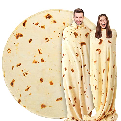Kimdee Burrito Tortilla Blanket - Cozy Flannel Novelty Throw