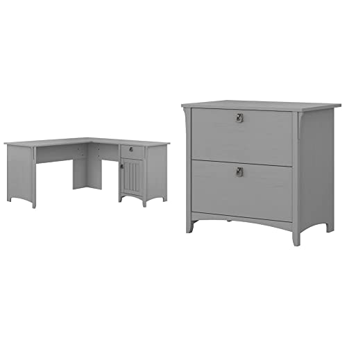 Bush Furniture Salinas Desk with Storage & Lateral File Cabinet
