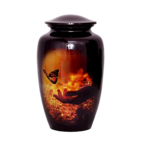 Butterfly Red Fire Cremation Urn