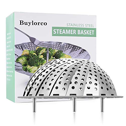 Buylorco Stainless Steel Folding Vegetable Steamer