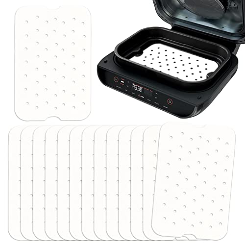 BYKITCHEN Air Fryer Parchment Paper for FG551 Ninja Foodi Smart XL 6-in-1 Indoor Grill, Nonstick Perforated Air Fryer Paper Liner, Ninja Foodi Grill XL Accessories (Set of 100)