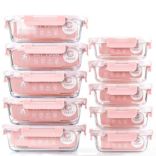 C CREST Glass Meal Prep Containers