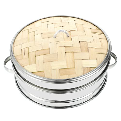 Cabilock Bun Steamer Food Steamer with Bamboo Lid Stainless Steel