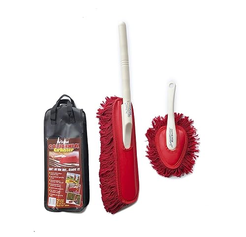 Ride Kings Car Duster Exterior with Extendable Stainless Steel Handle, Car Duster Brush Paraffin Wax Treated Cotton Fibers with Storage Ba