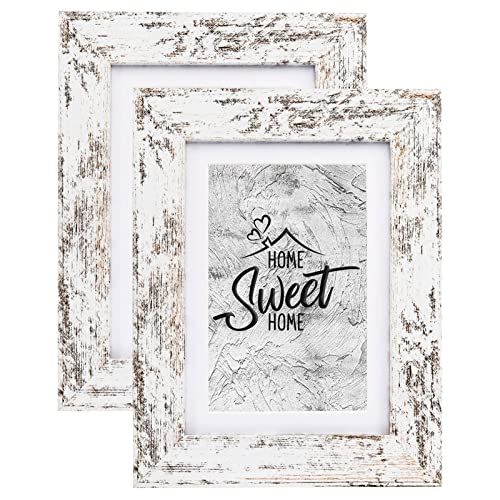 Califortree Rustic White 5x7 Picture Frame - Set of 2