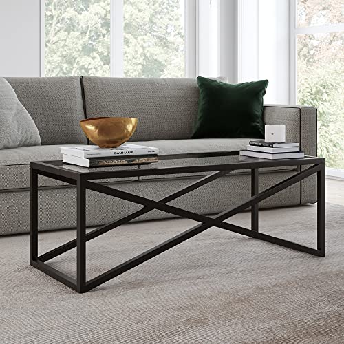 Calix 46'' Wide Rectangular Coffee Table in Blackened Bronze