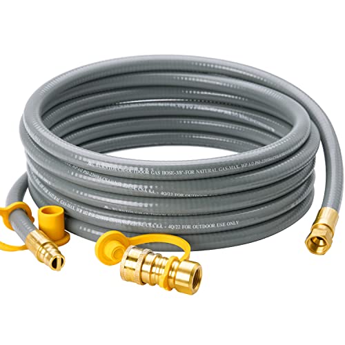 CALPOSE 15ft Natural Gas Grill Hose with Quick Connect Fittings