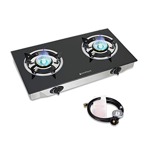 forimo Propane Gas Cooktop 2 Burner Gas Stove Portable Gas Stove Stainless  Steel Stove Dual Burner Auto Ignition Camping Dual Burner L