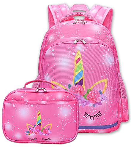 CAMTOP Kids Galaxy-Pink Backpack with Lunch Box