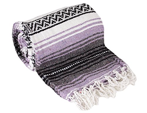 Canyon Creek Authentic Mexican Yoga Falsa Blanket (Light Purple)