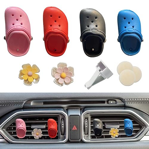 Car Air Freshener Vents Clips 6 Pack - Cute Shoe and Flower Design